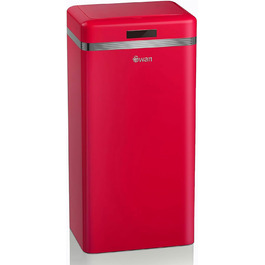 Відро для сміття Swan Retro з датчиком руху, 45 л, металеве, червоне. Інтелектуальний контейнер для переробки від Swan