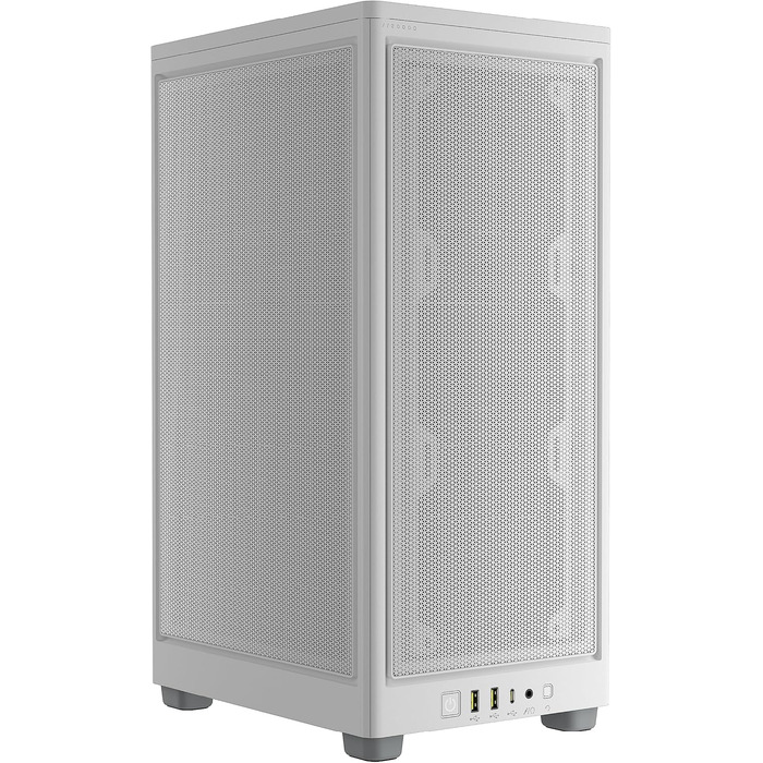Корпус для ПК Corsair 2000D Airflow Mini ITX, білий, три слоти для GPU, сітчаста сталь, оптимізований для охолодження, сучасні порти на фронті