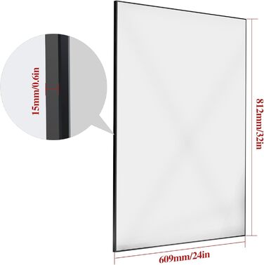 Дзеркало для ванної кімнати WONSTART 81,3 x 61 см біле з алюмінієвою рамою, для встановлення над умивальником, сучасний дизайн, підходить для ванної, спальні, коридору, вертикальна або горизонтальна орієнтація