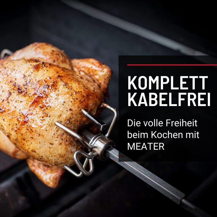 MEATER+ - Бездротовий смарт-термометр для м'яса з радіусом дії 50 м | Для духовки, гриля, сковороди та ротатерії | Ідеальний результат приготування м'яса через додаток