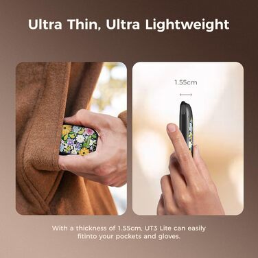 Електричні грілки для рук Ocoopa 2 шт. з магнітною основою, 5000mAh, 3 режими нагріву, компактні, для рукавичок, сумок, зимові аксесуари, подарунок для чоловіків та жінок (Lila_Weiß, Painted in Bloom (Ocoopa x Artist in Bloom)_Schwarz)