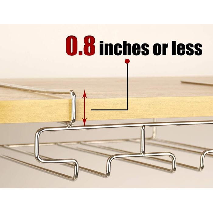 Підставка для склянок BAFVT – 2-ярусна, з нержавіючої сталі, для кріплення під шафку, органайзер для склянок (срібляста)