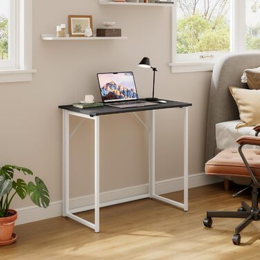 Стіл Dripex розкладний для комп'ютера, PC стіл для home office, білий та темний дуб (з монтажем)