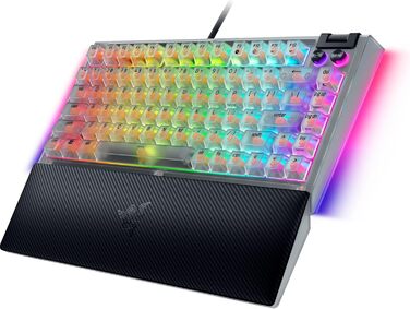 Razer BlackWidow V4 75% Phantom White: Механічна ігрова клавіатура з RGB підсвічуванням та Hot-swap