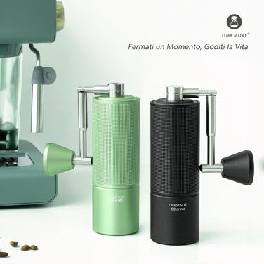 Ручна кавомолка TIMEMORE Chestnut C3 ESP PRO, зелена - для еспресо та френч-прес