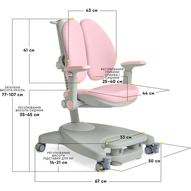 Дитяче крісло Mealux Supra Duo Plus Pink (арт.Y-116 KP)