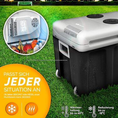 Автомобільний холодильник/термобокс Tillvex електричний 40л на колесах (230V/12V) - охолодження та підігрів, ECO-режим, антрацит