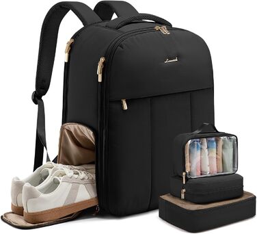 LOVEVOOK Рюкзак для ручної поклажі, 40L, для подорожей, з відділенням для взуття та ноутбука 17 дюймів, водонепроникний, для жінок