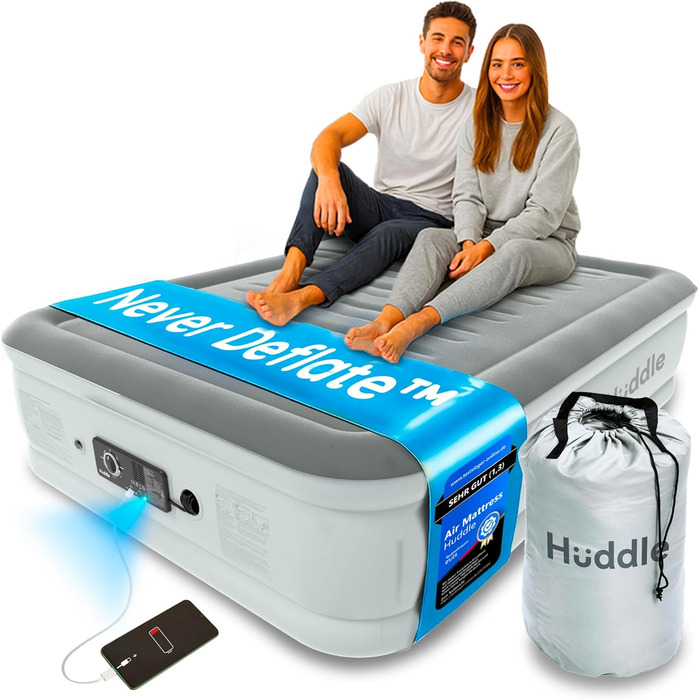 Huddle® Розкішна надувна ліжко з Dual-Pump SlumberGuard™ - надувна ліжко з помпою | Двоспальна надувна ліжко