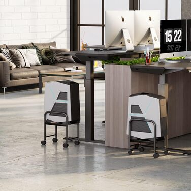 Підставка для ПК EUREKA ERGONOMIC на колесах, регульована по висоті, чорна