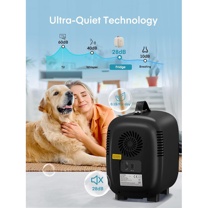 Міні холодильник FOHERE 5 літрів / 6 банок, USB живлення, 220V AC/12V DC, для напоїв та косметики, білий (чорний)