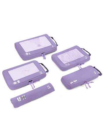 Набір органайзерів для валізи та рюкзака ECOHUB, компресійні пакувальні куби для одягу, 5 предметів (світло-фіолетовий)