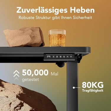 Електричний стіл HUANUO, 80 x 48 см, 4 положення, для дому та офісу