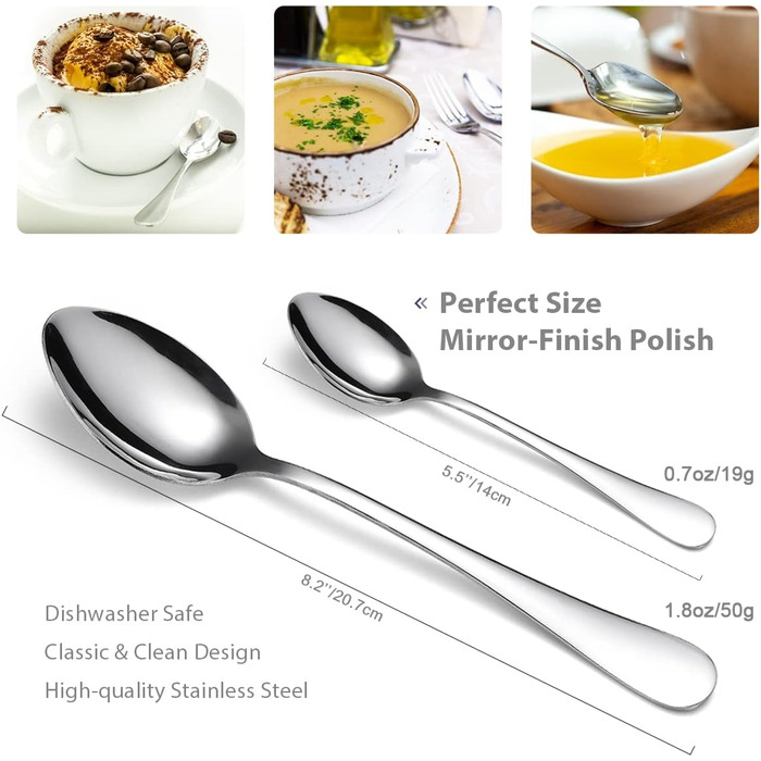 Набір столових приборів Ben & Bel на 6 осіб (24 шт.) з нержавіючої сталі: ножі, виделки, ложки, подарункова коробка, легко миється, придатний для миття в посудомийній машині