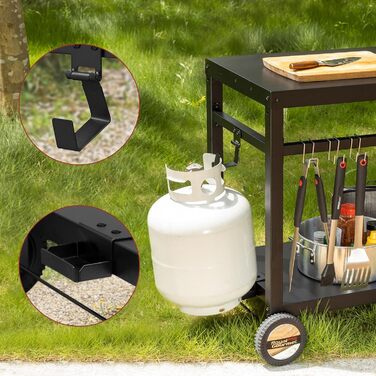 Роял Ґурмет - Робочий стіл-возок для гриля на вулиці: стіл для барбекю, робоча поверхня 85x50 см