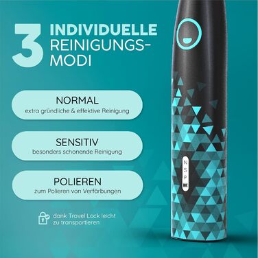 Електрична зубна щітка HappyBrush Eco Vibe 3+ – Чорний/М'ятний – 2 роки гарантії