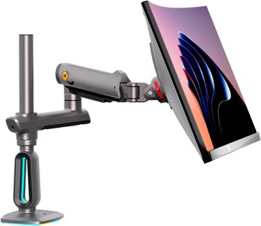 Кріплення для монітора NB Ergonomic RGB, 32-60 дюймів, плоске/вигнуте, важке, для моніторів 49-57 дюймів, 20 кг, VESA 75/100 мм (чорне)