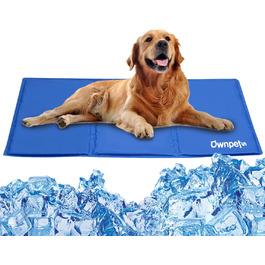 Охолоджуючий килимок Ownpets розміром 100x60 см для собак / кішок, охолоджуюча подушка, охолоджуюче ковдру для собак, нетоксична подушка для холодного гелю, самоохлаждающийся килимок, Синій L 60 * 100 см