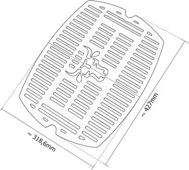 Набір решіток для гриля з нержавіючої сталі, сумісний з серіями Weber Q100 Q1000 Нержавіюча сталь Дизайн бика Можна мити в посудомийній машині, Розмір Q1er Rost Bulle, 01