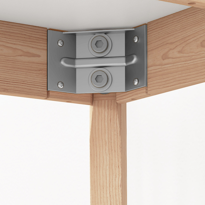 Обідній стіл, кухонний стіл, круглий стіл у скандинавському стилі, 75 см x 75 см x 76 см, білий + натуральний