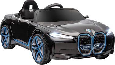Дитячий електромобіль HOMCOM BMW з пультом, фарами, MP3, ременем безпеки, 3-5 км/год, чорний, для дітей 3-5 років