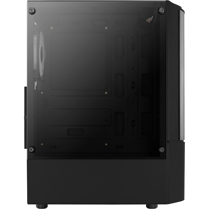 Комп'ютерний корпус ATX AeroCool Quantum v2 RGB із скляними панелями, чорний