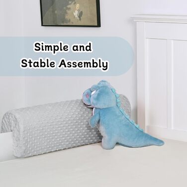 Захист для ліжечка HAVARGO для дітей (90 см, сірий) - бортик, захист рами ліжка, знімний чохол