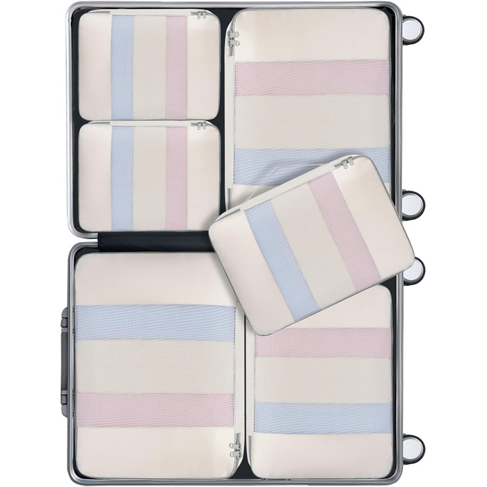 Набір органайзерів для одягу в подорожі BAGAIL, 10 шт., різні розміри, для валізи та ручної поклажі, рожевий