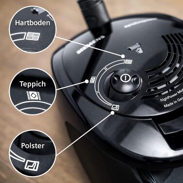 Пылесос Siemens Staubsauger synchropower VS06A212 с мешком: для паркета, коврів, плитки, з фільтром гігієни, чорний, 600 Вт