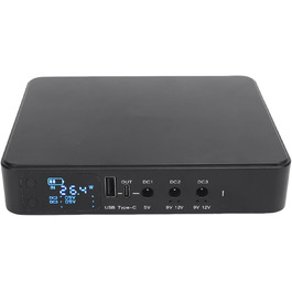 UPS джерело безперебійного живлення, акумуляторний блок живлення 10400mAh USB Type-C з цифровим дисплеєм для камер, роутерів (EU-штекер)