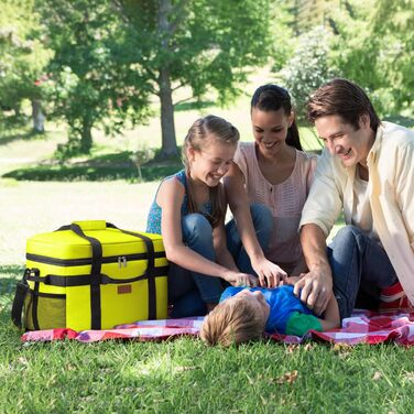 Термосумка-холодильник Lifewit 30л для пікніка та їжі, зелений (50 банок, складана, ізольована)