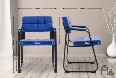 Крісло CLP Canada - оббивка з екошкіри, металевий каркас, колір блакитний