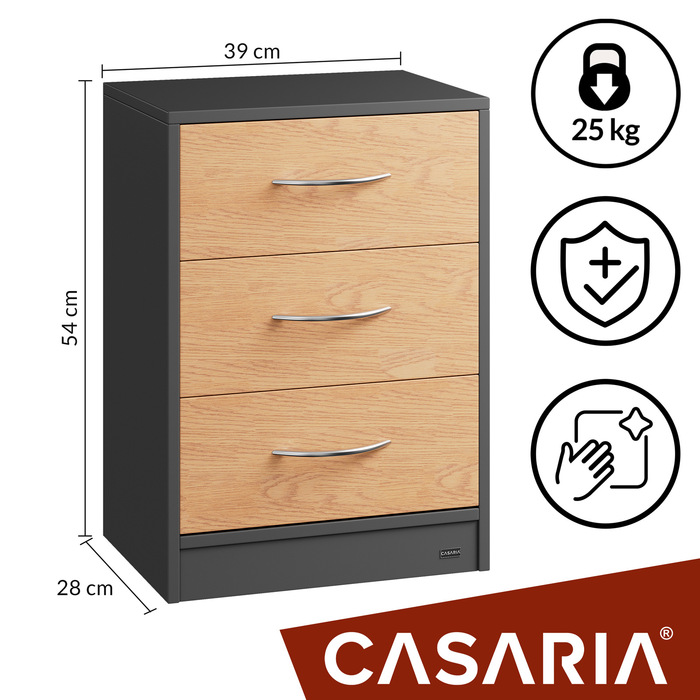 Тумбочка Елоїза дерево/сірий 54x39x28см