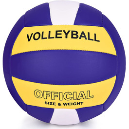 Волейбольний м'яч JC Gens офіційного розміру 5 для волейболу в приміщенні і на відкритому повітрі з м'якої штучної шкіри, для спортивних тренувань, пляжної гри на піску, для підлітків, дорослих, початківців