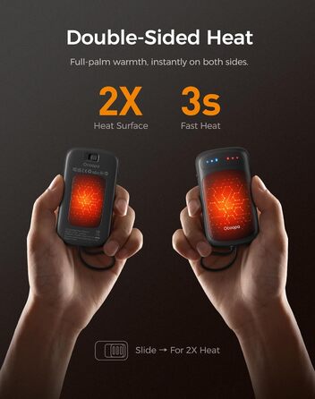 Електричний підігрівач рук OCOOPA UT5 DuoHeat (фіолетовий) - 2 шт., для кемпінгу, полювання, подорожей