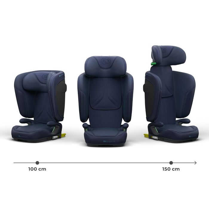 Автокрісло Kinderkraft UNITY 2 i-Size, 100-150 см, 3,5-12 років, регульована підголівник, AIR FLOW, 5 положень спинки, блакитне