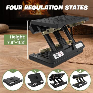 Підніжка під стіл для офісу та дому: регульована, з масажером та м'яким покриттям, складна, ергономічна | Vhelyom