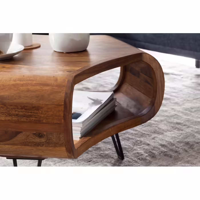 Журнальний стіл KADIMA Design 55x38x55 см з масиву шишаму для вітальні