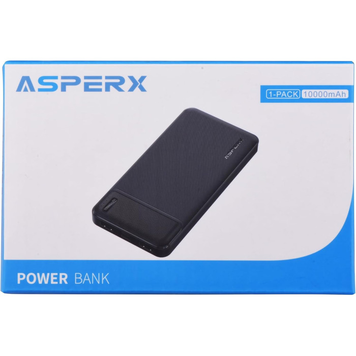 Повербанк AsperX 10000mAh, 2 шт. и, тонкий, 4 порти, USB C, сумісний з iPhone, Samsung, Huawei