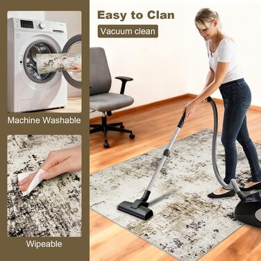 Килимок для підлоги під стілець для твердої підлоги Бохо, килимок для столу, килимок для офісного крісла (120x150 см, Тауп)