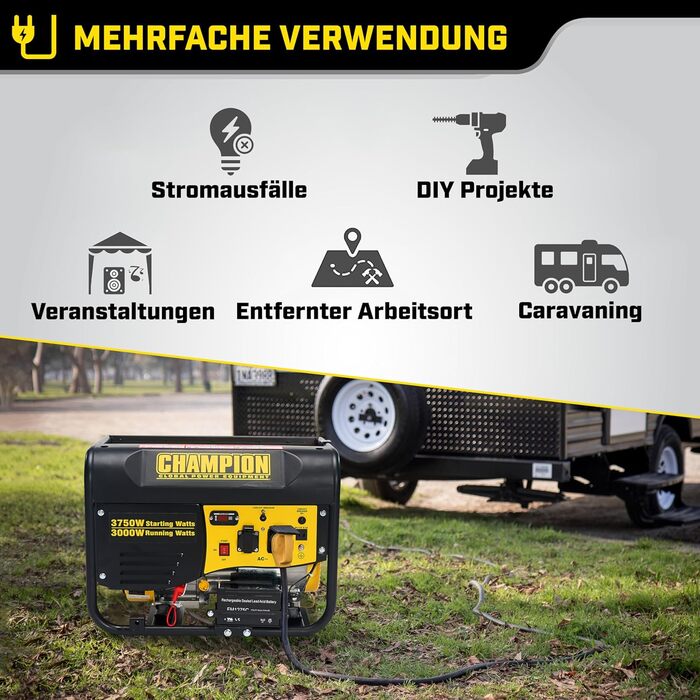 Генератор Champion Power Equipment Mighty Atom 9200i-EU (3500 Вт, бензин, інверторний) – для кемпінгу та відпочинку на природі