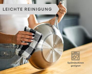 Набір сковорідок нержавіючої сталі Edelstein PURA 20, 24, 28 см – без покриття PTFE/PFOA, для індукції та всіх плит, для смаження з ароматом