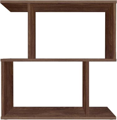 Книжкова шафа Polini Smart Standing Shelf у S-подібній формі 2 відділення 71,8 x 69,8 x 29 см (коричневий)