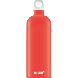 Вулична пляшка для пиття SIGG Traveller (1 л), що не містить забруднюючих речовин і герметична пляшка для пиття для піших прогулянок, легка спортивна пляшка для пиття з алюмінію (червоного кольору)