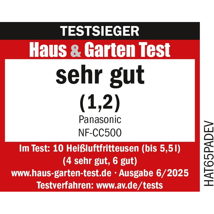 Фритюрниця повітряна Panasonic NF-CC500SXE, 5 л, з вікном, 80–200 °C, 11 програм, LCD-дисплей, покриття антипригарне, сірий матовий, ETM Award 2024