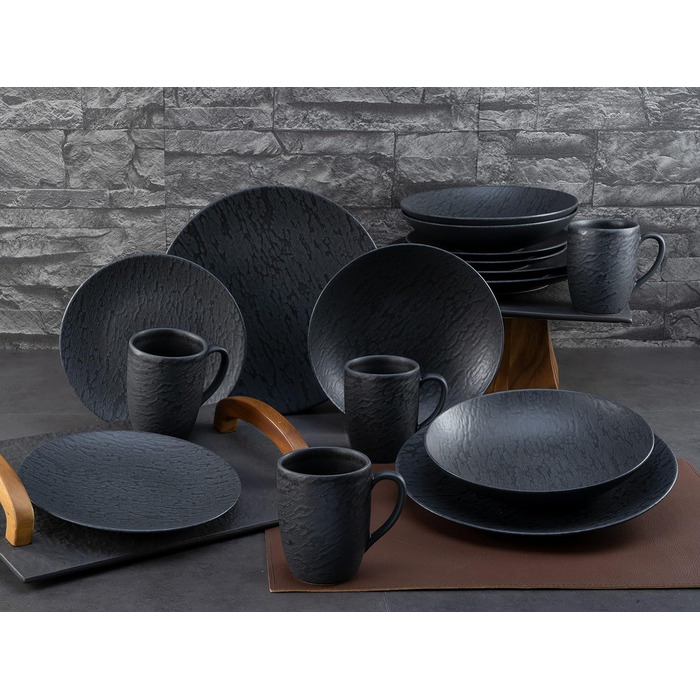 Набір посуду з 16 предметів Комбінований набір 20539 Series Slate Black