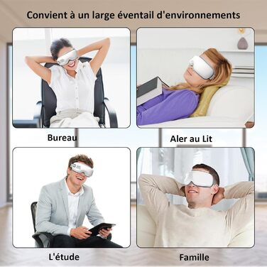 Масажер для очей з підігрівом та Bluetooth, 5 режимів масажу, зняття сухості та мігрені