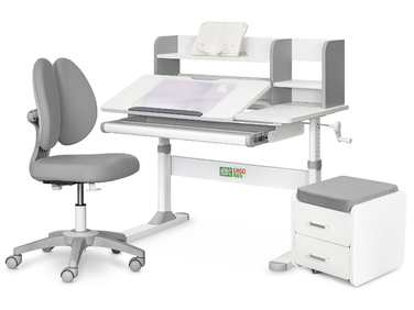 Комплект (L) Evo-Kids TH-330 Grey (парта + крісло + тумба) (арт. TH-330 + Y-412 Lite + BD C3_GREY)