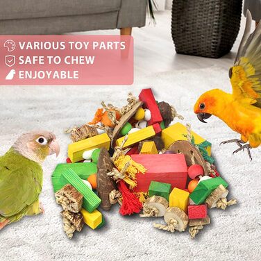 Іграшка для папуг Mqupin Bird для жування М 45 см різнокольорова