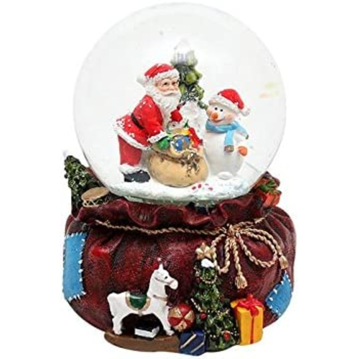 Снігова куля зі стоячим, сніговим вихором, звуком і світлом, розміри h/B / Ø куля близько 13 х 11,5 см/Ø 10 см, Різдвяний